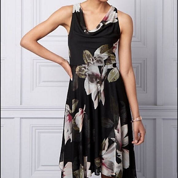 Le Chateau Floral Print Knit Cowl Neck Dress Size XXS - Picture 9 of 12